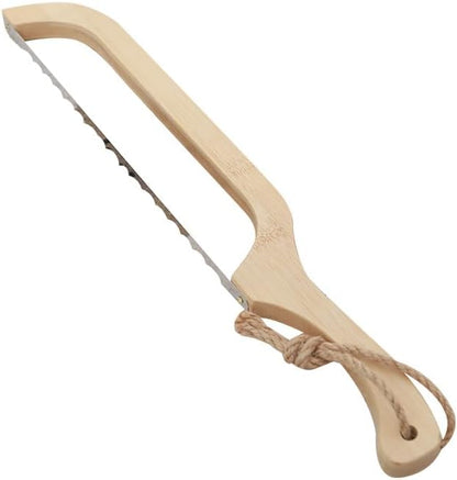Serrated Bread Knife with Bamboo Handle, 15.7" Sharp Stainless Steel Blade for Thin Slicing of Bread and Fruits, Easy Cutter for Even Slices