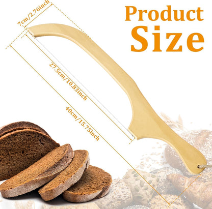 Serrated Bread Knife with Bamboo Handle, 15.7" Sharp Stainless Steel Blade for Thin Slicing of Bread and Fruits, Easy Cutter for Even Slices