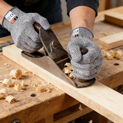4 PCS Cut Resistant Gloves Level 5 Protection Food Grade, Anti Cutting for Meat Cutting, Wood Carving