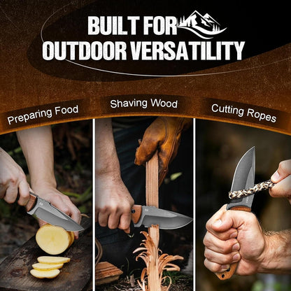 Fixed Blade Knife with Kydex Sheath, D2 Steel Survival Knife | Full Tang EDC Outdoor Camping Knife with G10 Handle, 3.15 inch Compact Bushcraft Hunting Knife for Men, Gray Green