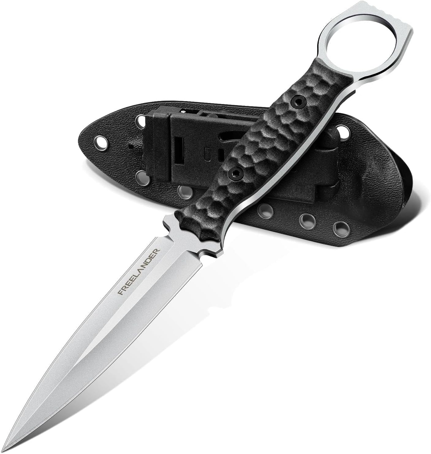 Fixed Blade Knife with Kydex Sheath, D2 Steel Survival Knife | Full Tang EDC Outdoor Camping Knife with G10 Handle, 3.15 inch Compact Bushcraft Hunting Knife for Men, Gray Green