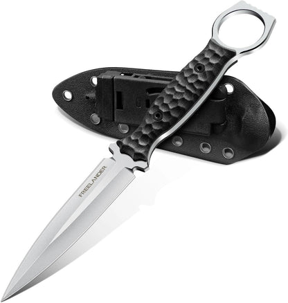 Fixed Blade Knife with Kydex Sheath, D2 Steel Survival Knife | Full Tang EDC Outdoor Camping Knife with G10 Handle, 3.15 inch Compact Bushcraft Hunting Knife for Men, Gray Green