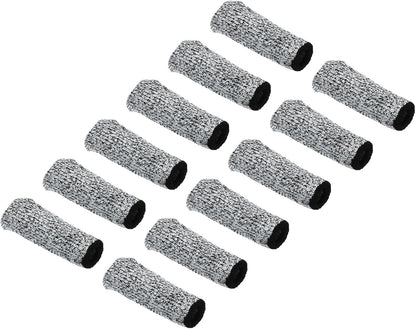 Finger Cots Protectors, 20Pcs Reusable Thumb Covers Guard Anti-Slip Cut Resistant Finger Sleeve Protection for Kitchen, Work, Sculpture, Grey