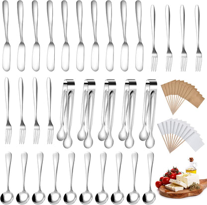 55 Pcs Cheese Butter Spreader Knives Set, Charcuterie Accessories, Stainless Steel Spreader Knives Charcuterie Boards Accessories, Charcuterie Utensils for Butter, Cheese, Jam