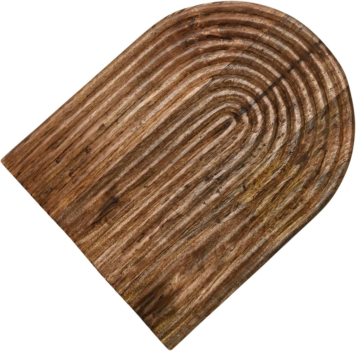 Carved Arch Mango Wood Serving Board, Natural