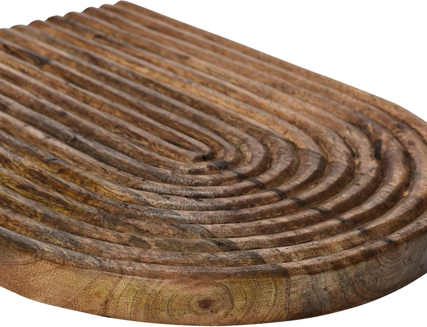 Carved Arch Mango Wood Serving Board, Natural