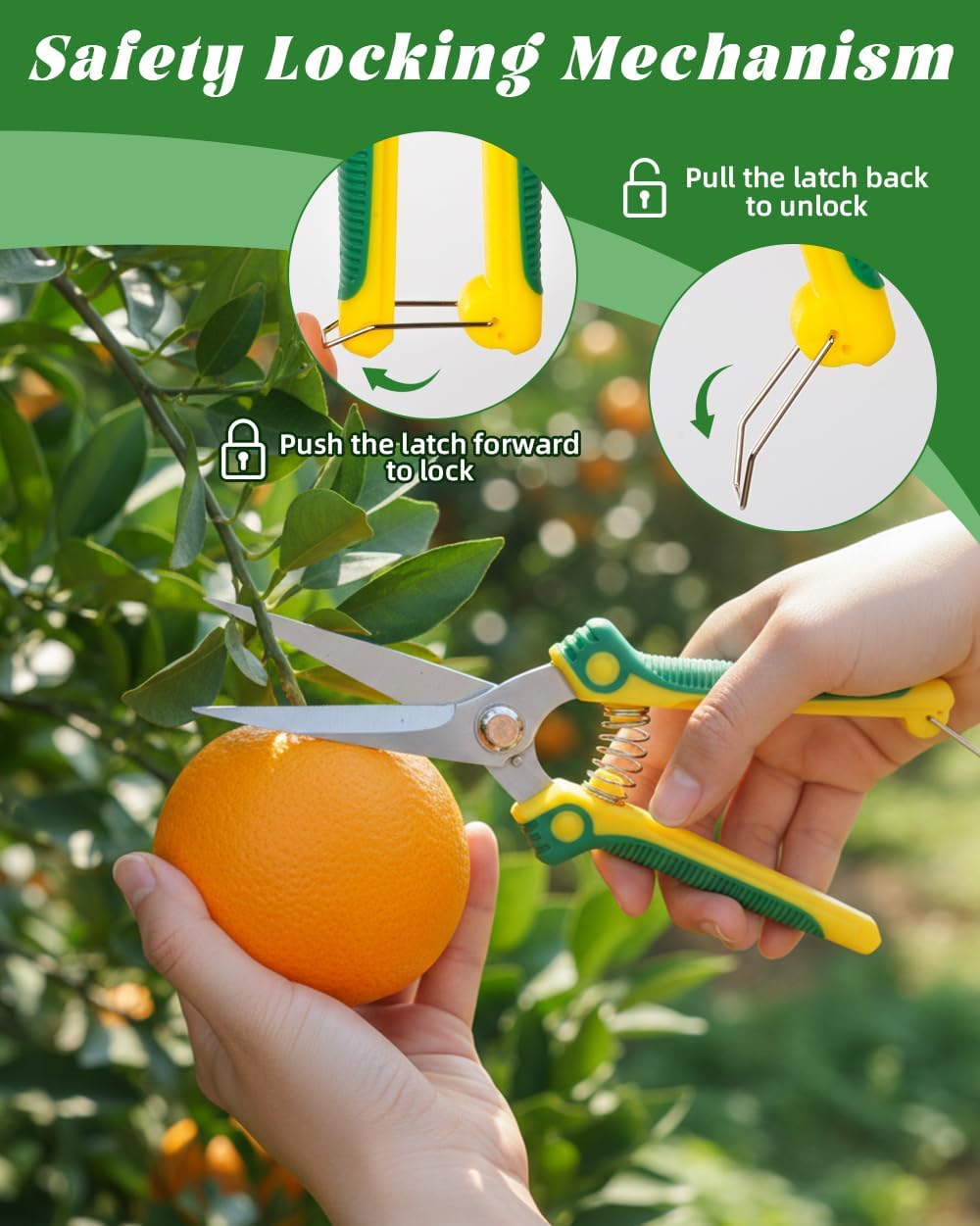 3-Pack Stainless Steel Pruning Shears, Pruning Snips and Clippers for Gardening, Scissors Tools (Yellow)