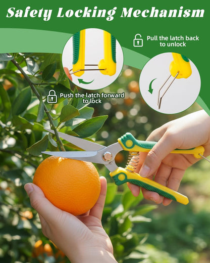 3-Pack Stainless Steel Pruning Shears, Pruning Snips and Clippers for Gardening, Scissors Tools (Yellow)