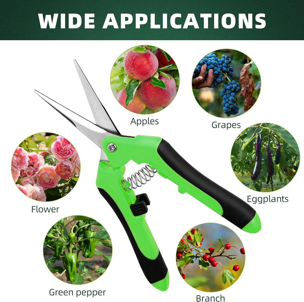 3-Pack Stainless Steel Pruning Shears, Pruning Snips and Clippers for Gardening, Scissors Tools (Yellow)