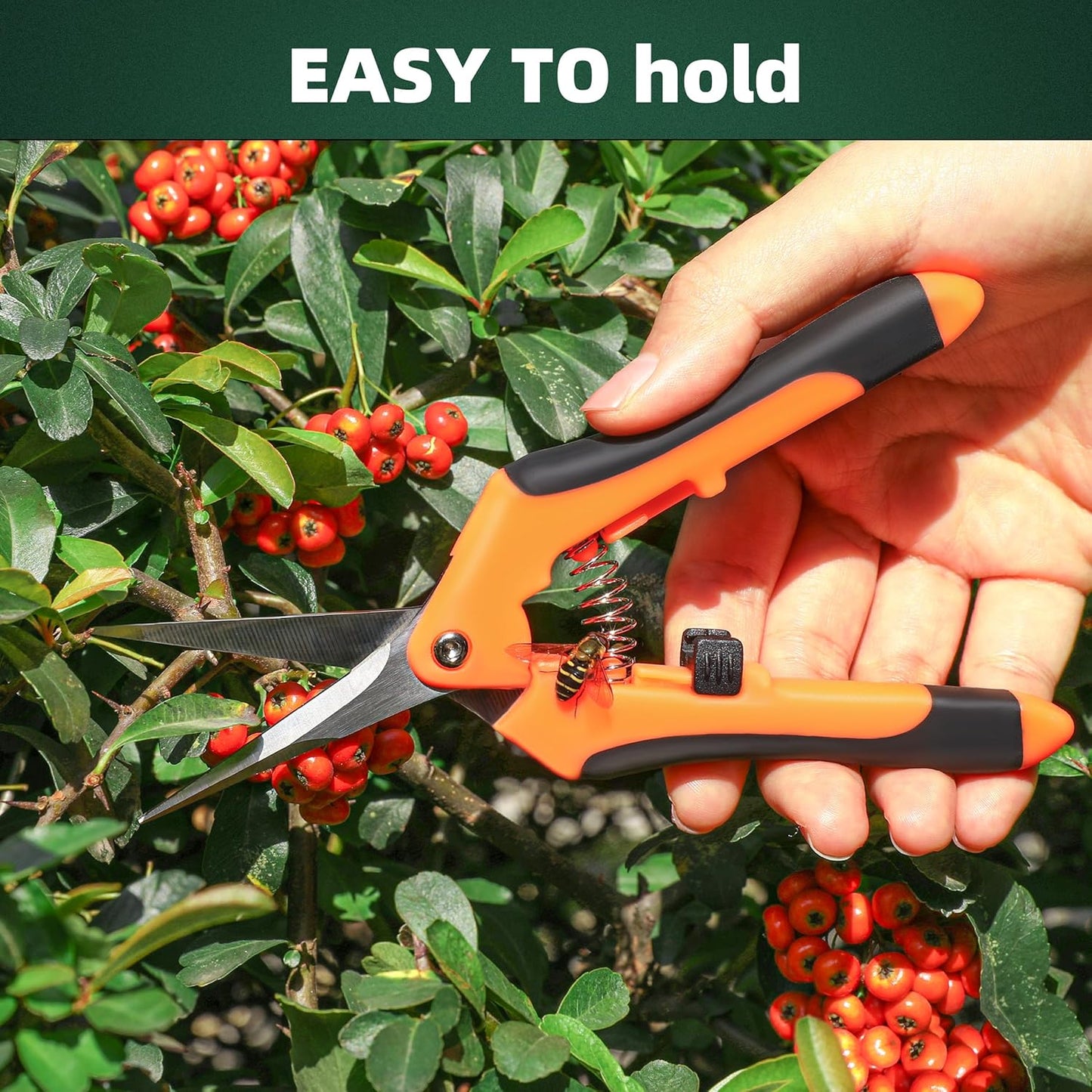 3-Pack Stainless Steel Pruning Shears, Pruning Snips and Clippers for Gardening, Scissors Tools (Yellow)