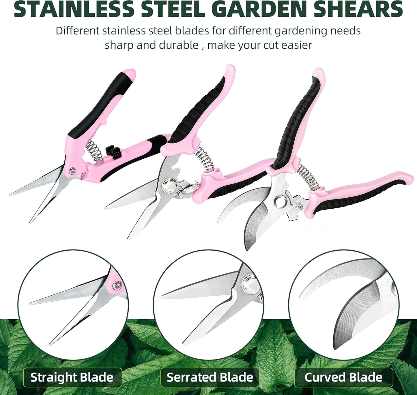 3-Pack Stainless Steel Pruning Shears, Pruning Snips and Clippers for Gardening, Scissors Tools (Yellow)