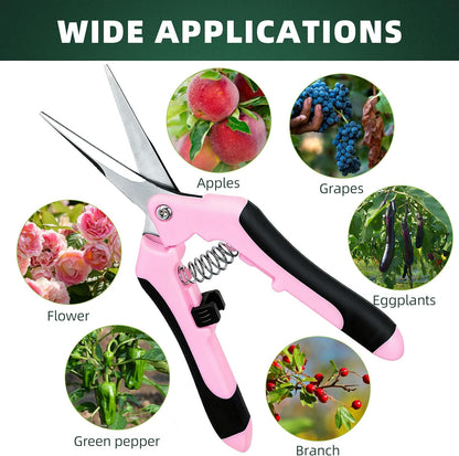 3-Pack Stainless Steel Pruning Shears, Pruning Snips and Clippers for Gardening, Scissors Tools (Yellow)