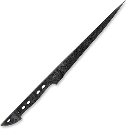 Custom Hand Forged Damascus Steel Blank Blade Fillet Knife Fisherman's Filet Fishing Knife Blade Damascus Blade Billet Handmade Knife Making Supply (FB-07)