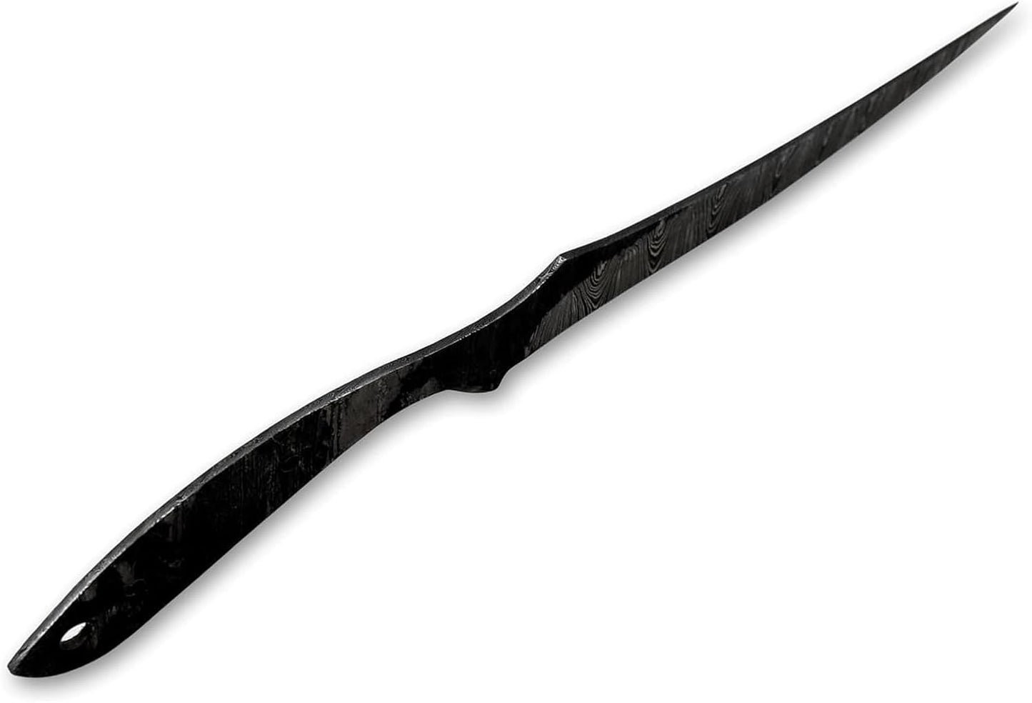 Custom Hand Forged Damascus Steel Blank Blade Fillet Knife Fisherman's Filet Fishing Knife Blade Damascus Blade Billet Handmade Knife Making Supply (FB-07)