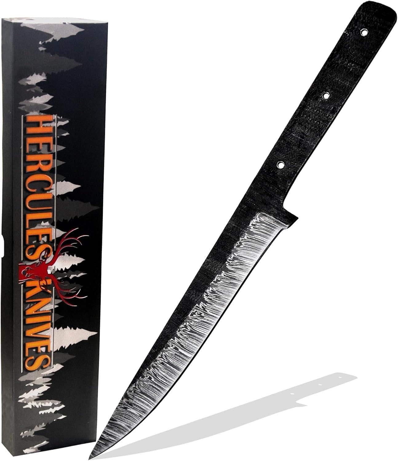 Custom Hand Forged Damascus Steel Blank Blade Fillet Knife Fisherman's Filet Fishing Knife Blade Damascus Blade Billet Handmade Knife Making Supply (FB-07)