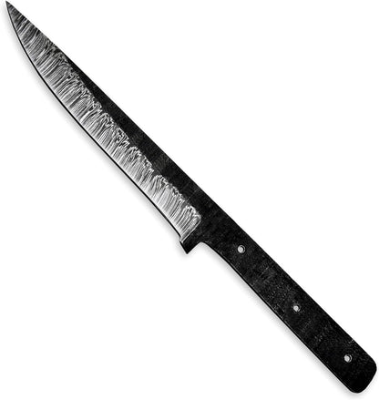 Custom Hand Forged Damascus Steel Blank Blade Fillet Knife Fisherman's Filet Fishing Knife Blade Damascus Blade Billet Handmade Knife Making Supply (FB-07)