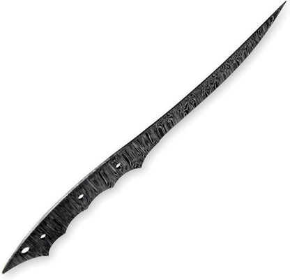 Custom Hand Forged Damascus Steel Blank Blade Fillet Knife Fisherman's Filet Fishing Knife Blade Damascus Blade Billet Handmade Knife Making Supply (FB-07)