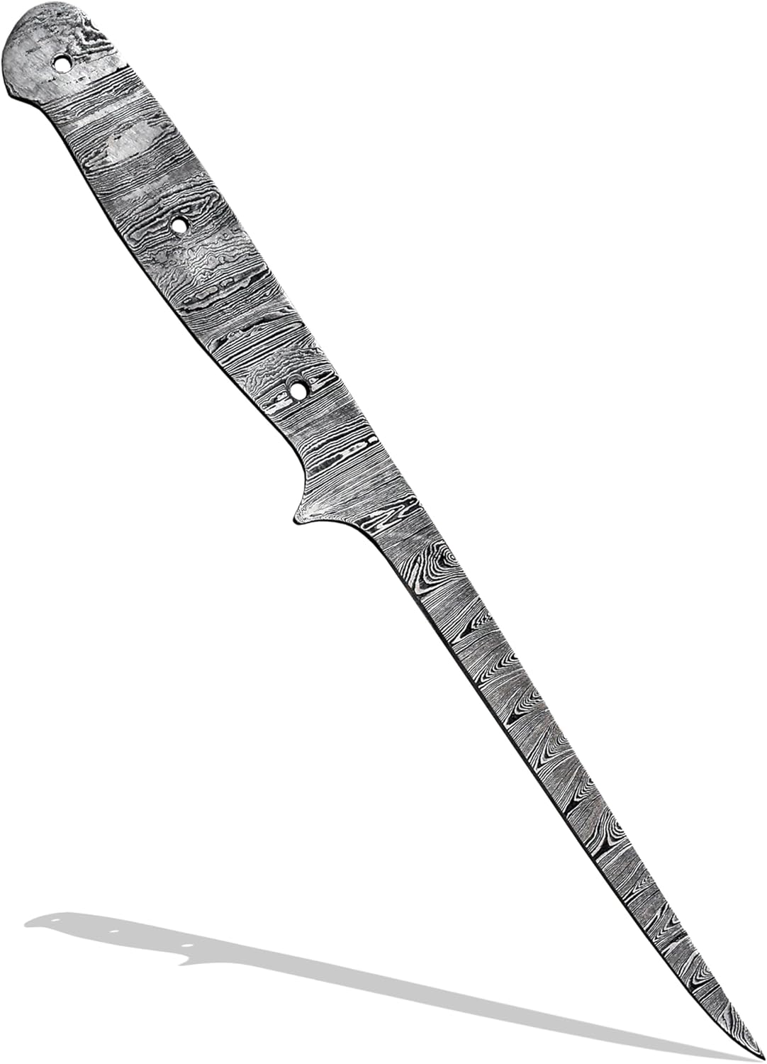 Custom Hand Forged Damascus Steel Blank Blade Fillet Knife Fisherman's Filet Fishing Knife Blade Damascus Blade Billet Handmade Knife Making Supply (FB-07)