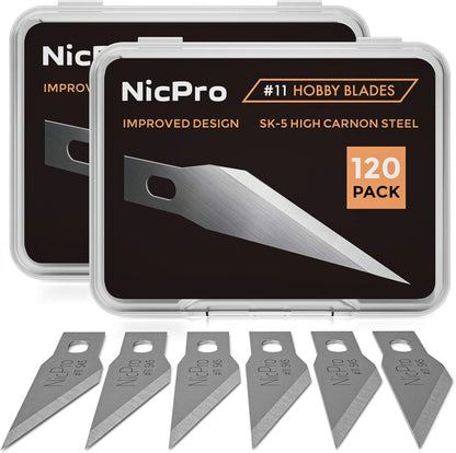 240 PCS Hobby Blades Set SK-5, Art Utility #11 Blades Refill Cutting Tool with Storage Case for Craft, Hobby, Scrapbooking, Stencil - 2 Pack of Case