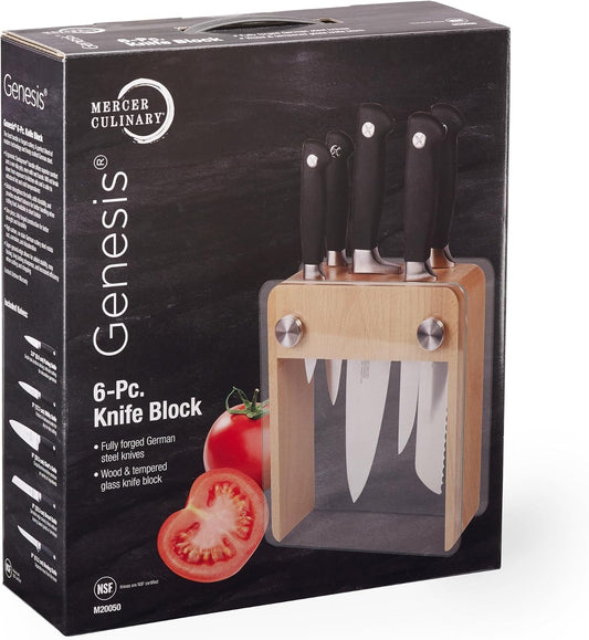 M20050 Genesis 6-Piece Wood / Glass Knife Block Set