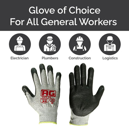 – A5 Cut Resistance Gloves, ANSI Cut Proof for Men & Women, NiTex P-200 Nylon Nitrile