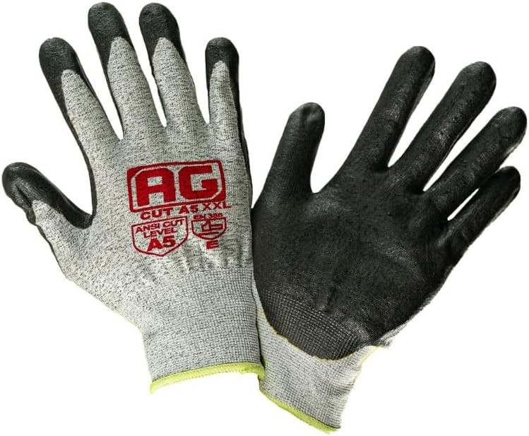 – A5 Cut Resistance Gloves, ANSI Cut Proof for Men & Women, NiTex P-200 Nylon Nitrile