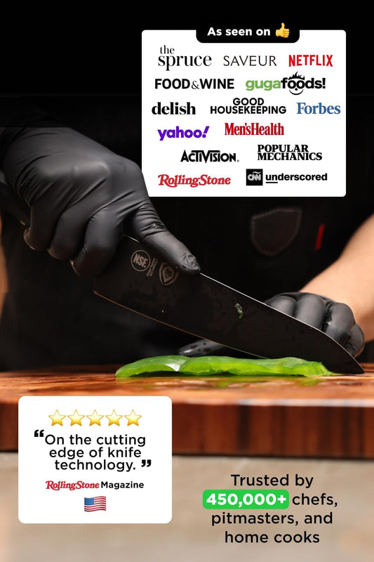 8" Chef Knife — Black Titanium Nitride Coated, 7CR17MOV-X Steel — For Daily Cooking, Dark Kitchen Builds & All-Black Setups — Full Tang, G10 Handle, Shadow Black, customer support