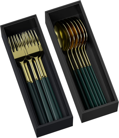 Kitchen Drawer Organizer Bins, Stackable Bamboo Deep Drawer Organizer for Silverware, Utensils, Cutlery, Flatware, Junk Drawer, Dresser, Bathroom, 15" x 6" x 2.5" (Set of 2)