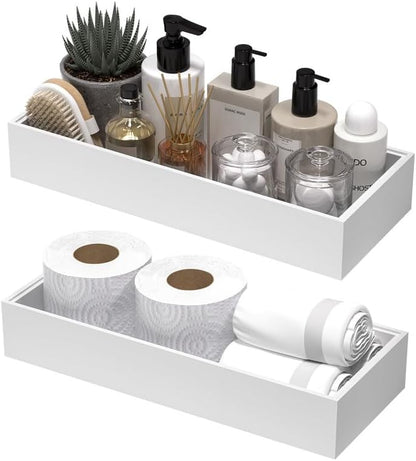 Kitchen Drawer Organizer Bins, Stackable Bamboo Deep Drawer Organizer for Silverware, Utensils, Cutlery, Flatware, Junk Drawer, Dresser, Bathroom, 15" x 6" x 2.5" (Set of 2)