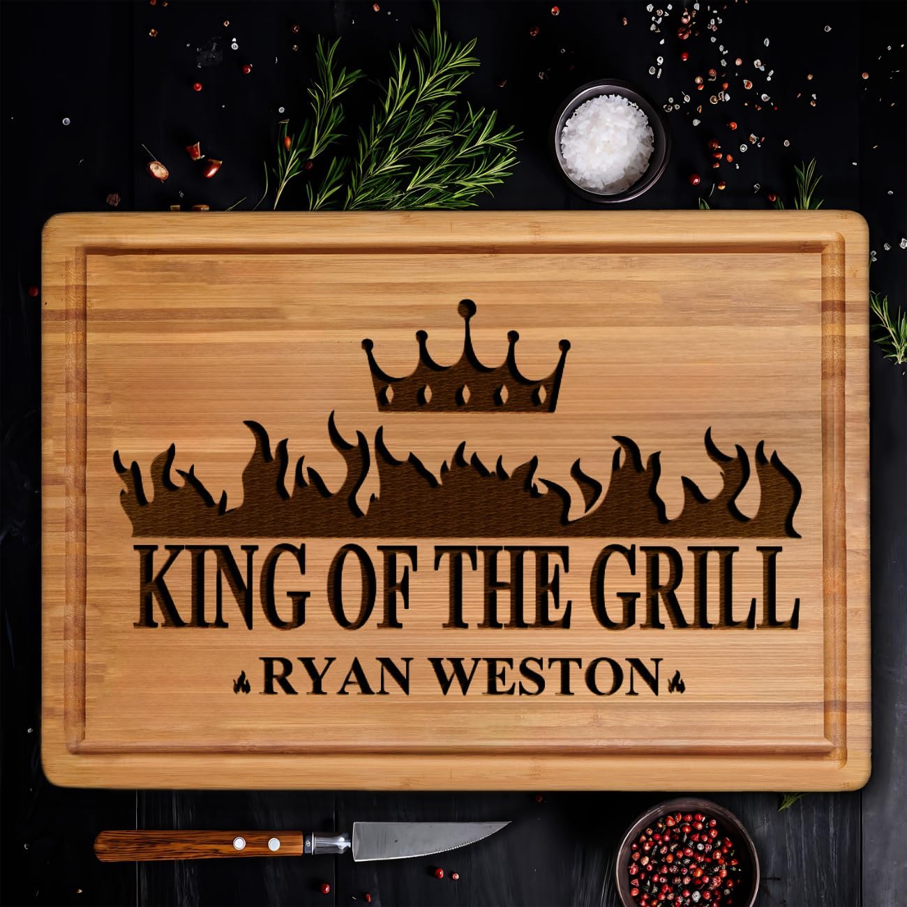 Personalized Cutting Board, Custom Bamboo Engraved Charcuterie Boards - Best Present for Wedding, Bridal Shower, Engagement, Anniversary, Housewarming, Gift Idea for Couples Bride, Parent, Family