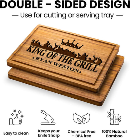 Personalized Cutting Board, Custom Bamboo Engraved Charcuterie Boards - Best Present for Wedding, Bridal Shower, Engagement, Anniversary, Housewarming, Gift Idea for Couples Bride, Parent, Family