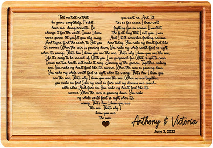 Personalized Cutting Board, Custom Bamboo Engraved Charcuterie Boards - Best Present for Wedding, Bridal Shower, Engagement, Anniversary, Housewarming, Gift Idea for Couples Bride, Parent, Family