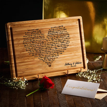 Personalized Cutting Board, Custom Bamboo Engraved Charcuterie Boards - Best Present for Wedding, Bridal Shower, Engagement, Anniversary, Housewarming, Gift Idea for Couples Bride, Parent, Family