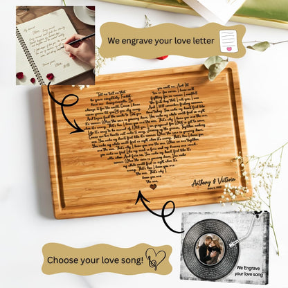 Personalized Cutting Board, Custom Bamboo Engraved Charcuterie Boards - Best Present for Wedding, Bridal Shower, Engagement, Anniversary, Housewarming, Gift Idea for Couples Bride, Parent, Family