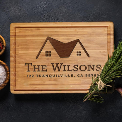Personalized Cutting Board, Custom Bamboo Engraved Charcuterie Boards - Best Present for Wedding, Bridal Shower, Engagement, Anniversary, Housewarming, Gift Idea for Couples Bride, Parent, Family