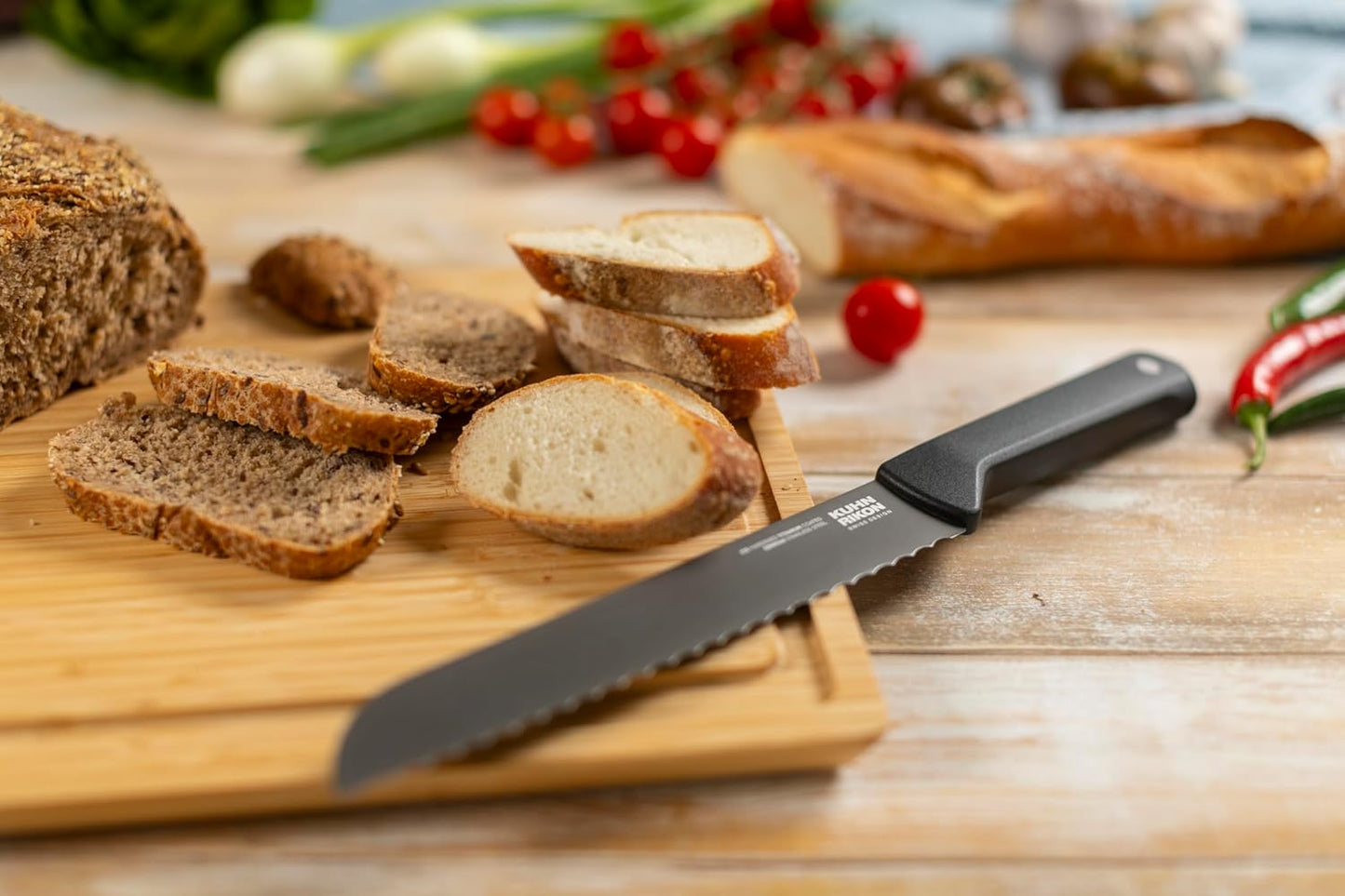 ICED Bread Knife 7.87 Inch, Ice Hardened German Stainless Steel, Razor Sharp Titanium Coated Serrated Blade, Precision Everyday Kitchen Knife