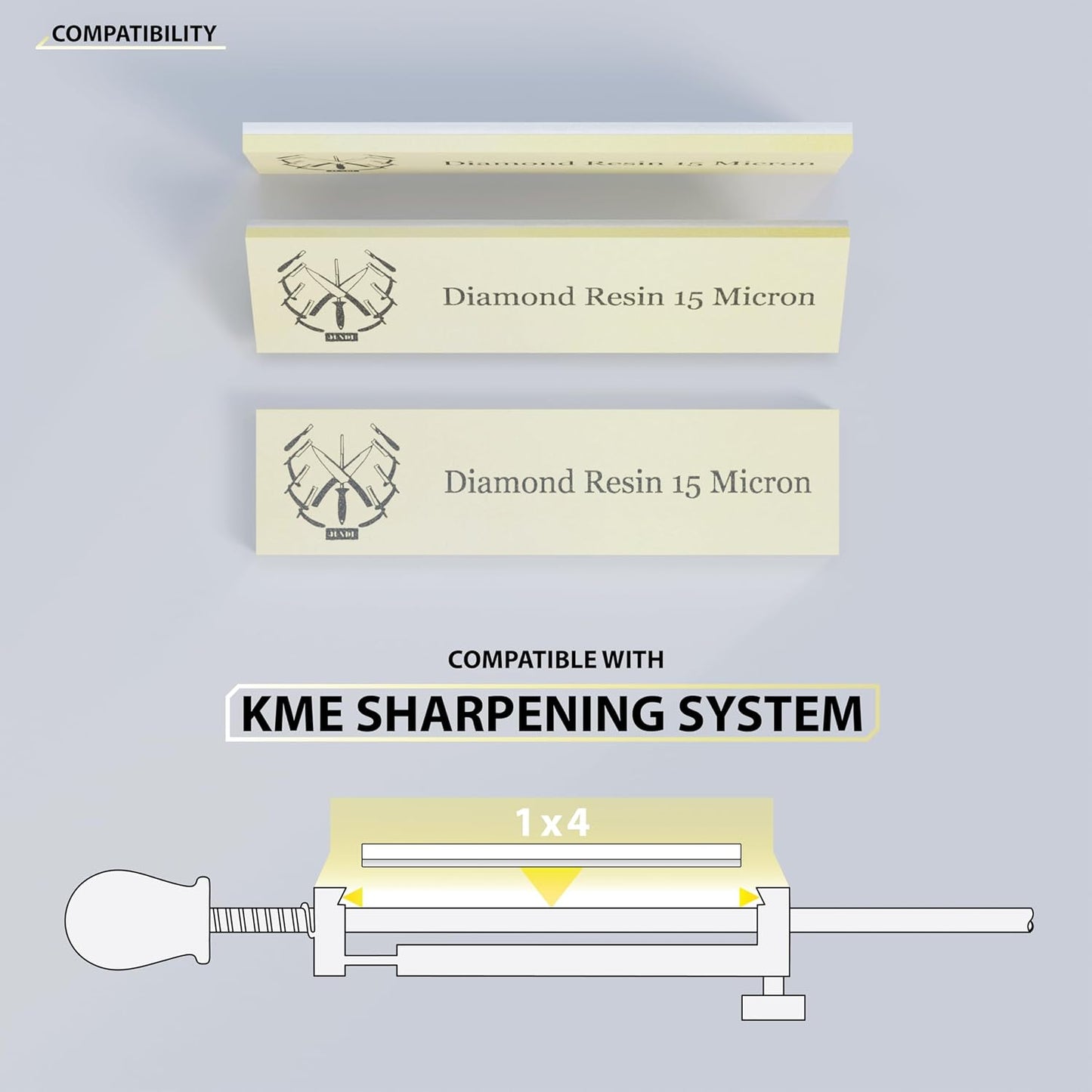 1x4" Resin Diamond Sharpening Stone for KME Sharpener (3 Micron (6,000 Grit))