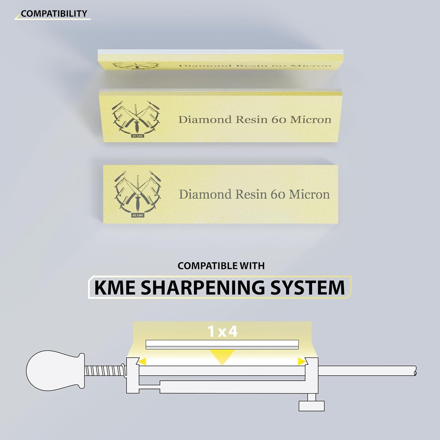1x4" Resin Diamond Sharpening Stone for KME Sharpener (3 Micron (6,000 Grit))