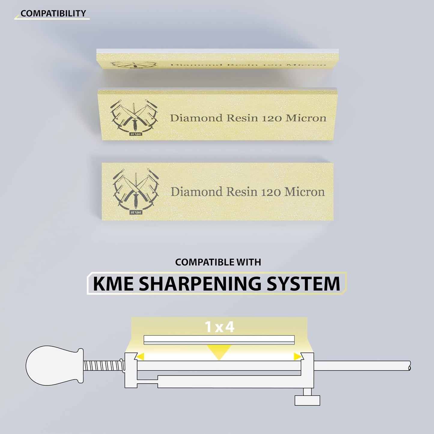 1x4" Resin Diamond Sharpening Stone for KME Sharpener (3 Micron (6,000 Grit))
