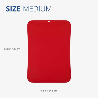 TPU Cutting Board, Medium, Made in Korea, Red | Gentle on Knife Edges. Flexible and Durable.