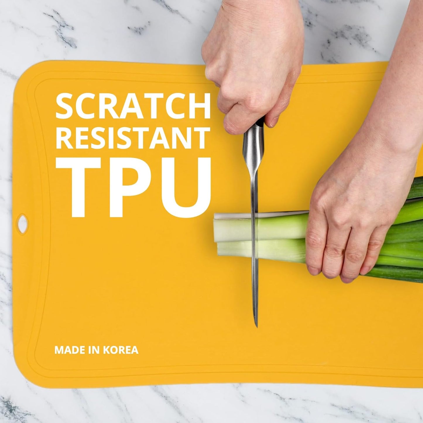 TPU Cutting Board, Medium, Made in Korea, Red | Gentle on Knife Edges. Flexible and Durable.