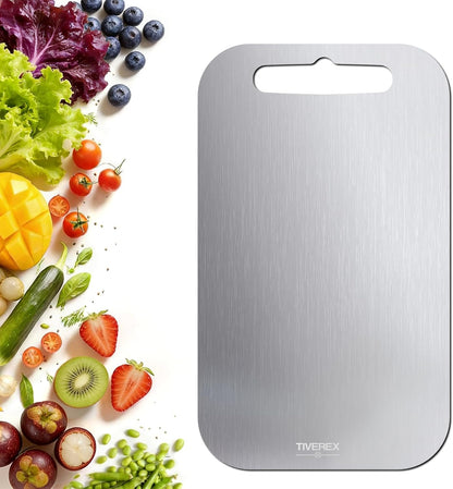 Titanium Cutting Board Set of 3, 100% Pure Titanium Cutting Boards for Kitchen, Easy to clean, Dishwasher, Double Sided Non Toxic Food-Grade Chopping Boards for Meats, Fruits and Vegetables