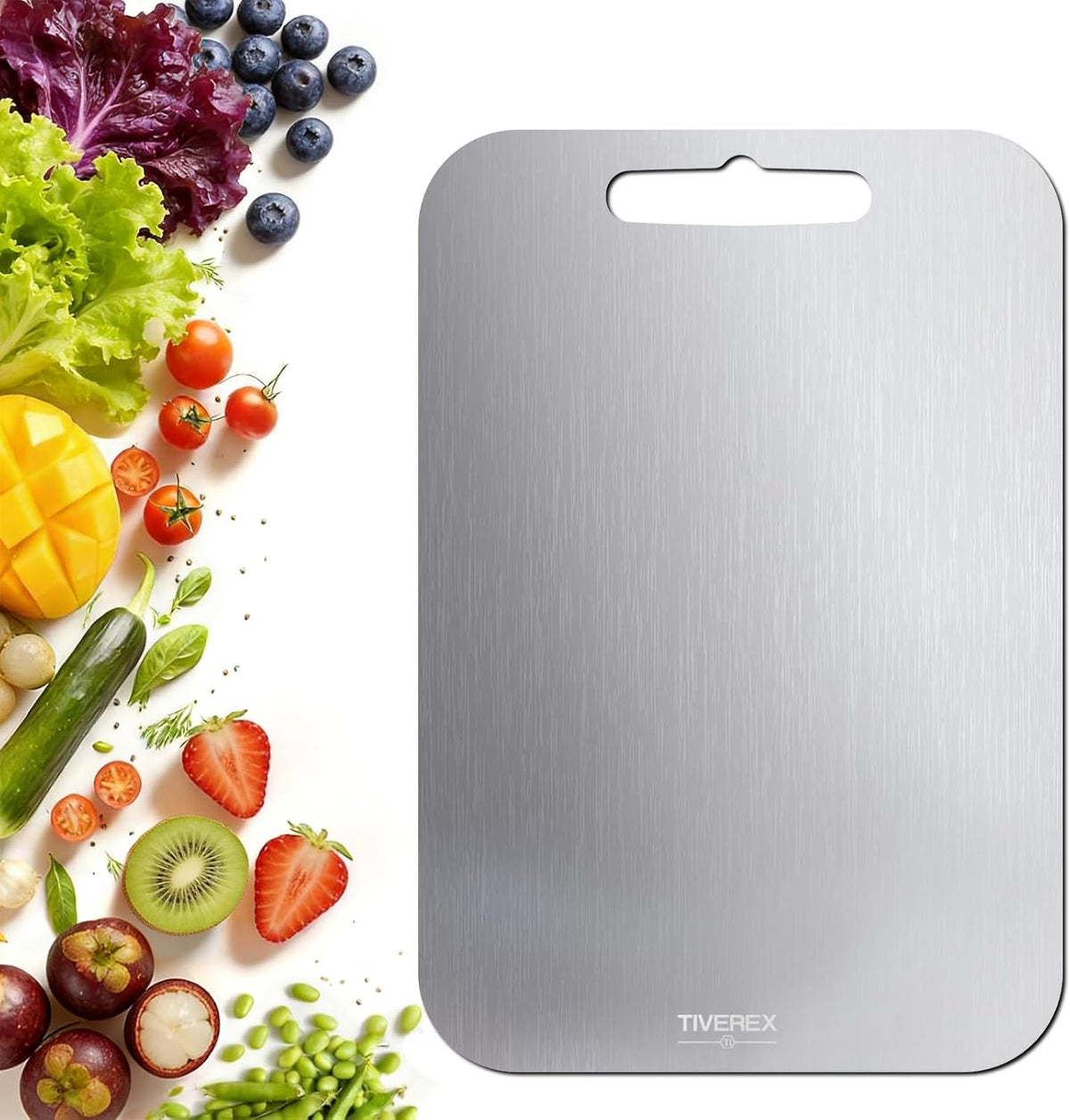 Titanium Cutting Board Set of 3, 100% Pure Titanium Cutting Boards for Kitchen, Easy to clean, Dishwasher, Double Sided Non Toxic Food-Grade Chopping Boards for Meats, Fruits and Vegetables