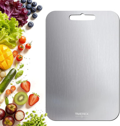Titanium Cutting Board Set of 3, 100% Pure Titanium Cutting Boards for Kitchen, Easy to clean, Dishwasher, Double Sided Non Toxic Food-Grade Chopping Boards for Meats, Fruits and Vegetables