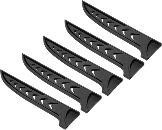 Safety Knife Cover Sleeves for 6" Ceramic Knife, ABS Universal Knife Sheath Edge Guard Blade Protector for Kitchen Black Pack of 5