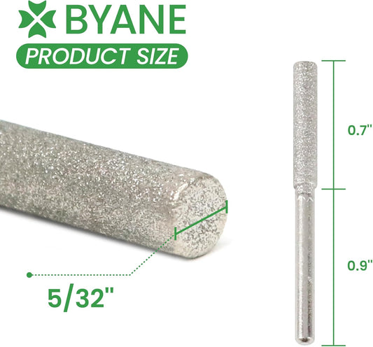 Diamond Chainsaw Sharpening Bits for Carbide Chain - 5/32''(4.0mm) | 10PCS Grinding Stones, Optimized for Carbide & Standard Chains, Electric Grinder Replacement