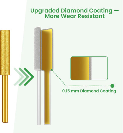 Diamond Chainsaw Sharpening Bits for Carbide Chain - 5/32''(4.0mm) | 10PCS Grinding Stones, Optimized for Carbide & Standard Chains, Electric Grinder Replacement