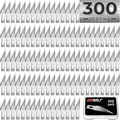 300 PCS Exacto Knife Blades 11, Craft Hobby Knife Exacto Blades | High Carbon Steel Exacto Blades, Craft Knife Blade, #11 Exacto Knife Refill Blade with Storage Case for Scrapbooking, Stencil