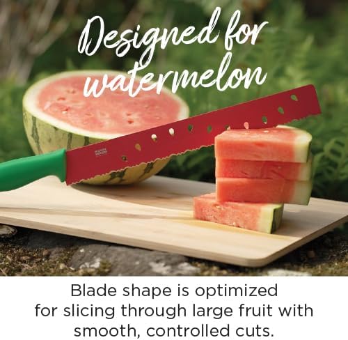 Watermelon Knife, Serrated Fruit Slicer for Watermelon and Large Fruit, Long Blade for Clean Slicing, Easy Cutting Tool