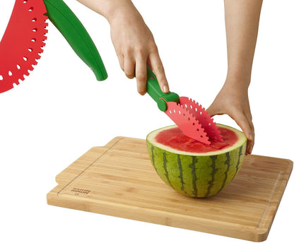 Watermelon Knife, Serrated Fruit Slicer for Watermelon and Large Fruit, Long Blade for Clean Slicing, Easy Cutting Tool